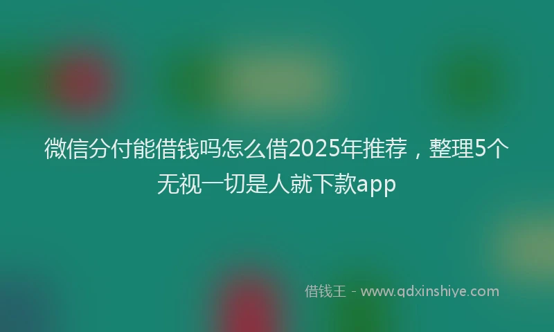 微信分付能借钱吗怎么借2025年推荐，整理5个无视一切是人就下款app