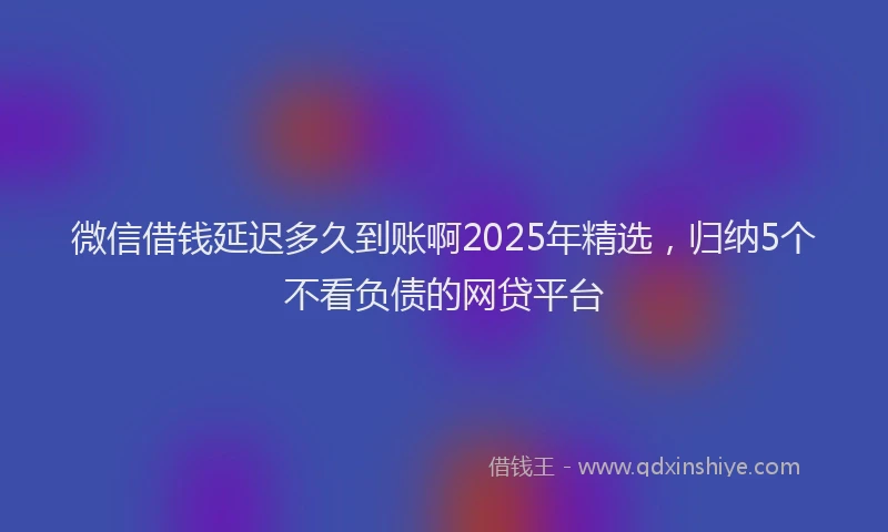 微信借钱延迟多久到账啊2025年精选，归纳5个不看负债的网贷平台