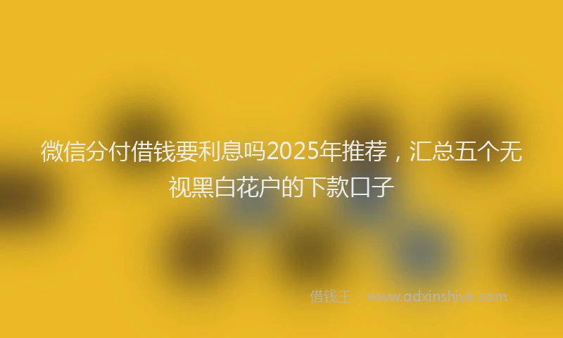 微信分付借钱要利息吗2025年推荐，汇总五个无视黑白花户的下款口子