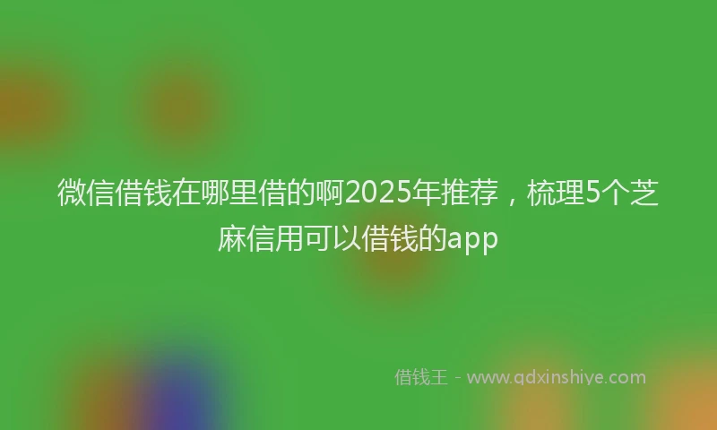 微信借钱在哪里借的啊2025年推荐，梳理5个芝麻信用可以借钱的app