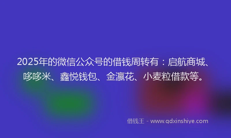 2025年的微信公众号的借钱周转有：启航商城、哆哆米、鑫悦钱包、金瀛花、小麦粒借款等。