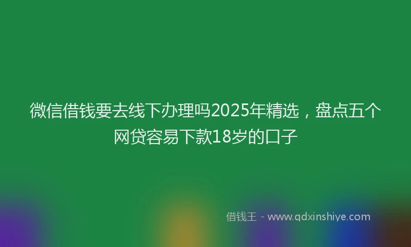 微信借钱要去线下办理吗2025年精选，盘点五个网贷容易下款18岁的口子