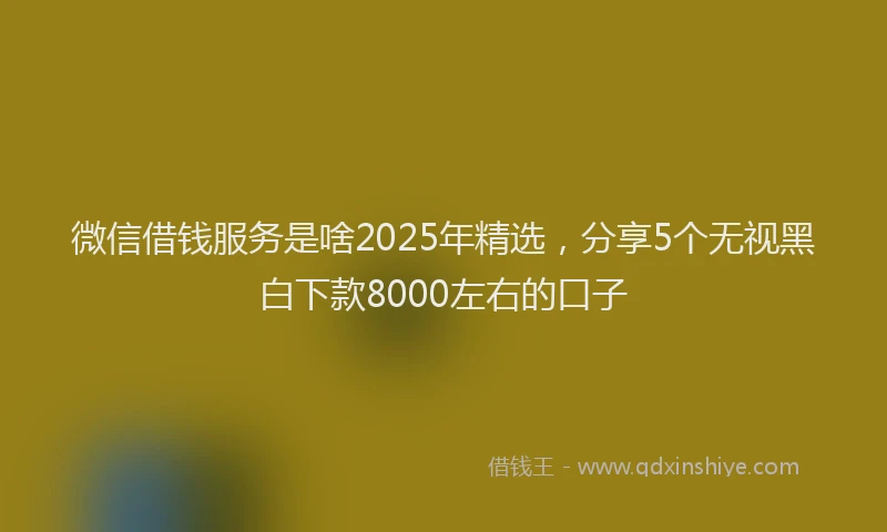 微信借钱服务是啥2025年精选，分享5个无视黑白下款8000左右的口子