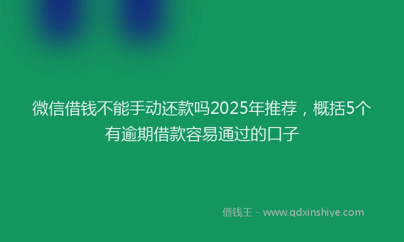 微信借钱不能手动还款吗2025年推荐，概括5个有逾期借款容易通过的口子