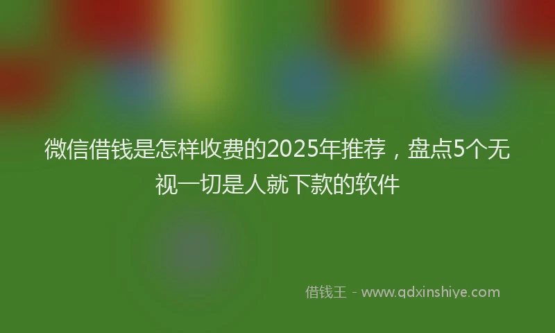 微信借钱是怎样收费的2025年推荐，盘点5个无视一切是人就下款的软件