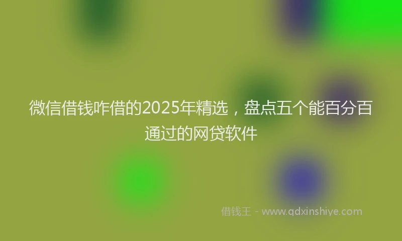 微信借钱咋借的2025年精选，盘点五个能百分百通过的网贷软件