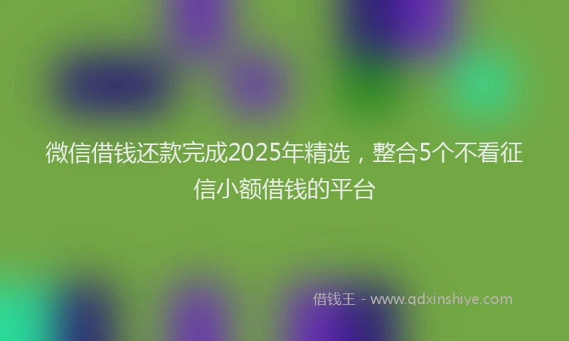 微信借钱还款完成2025年精选，整合5个不看征信小额借钱的平台