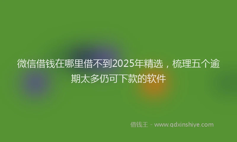微信借钱在哪里借不到2025年精选，梳理五个逾期太多仍可下款的软件