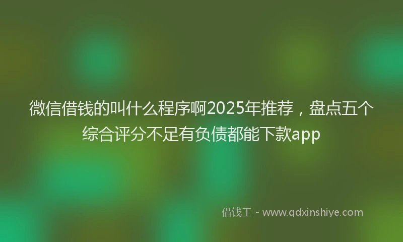 微信借钱的叫什么程序啊2025年推荐，盘点五个综合评分不足有负债都能下款app