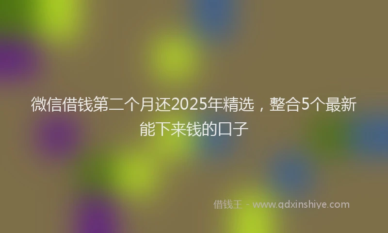 微信借钱第二个月还2025年精选，整合5个最新能下来钱的口子