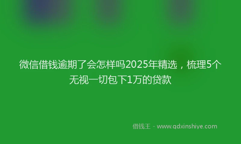 微信借钱逾期了会怎样吗2025年精选，梳理5个无视一切包下1万的贷款