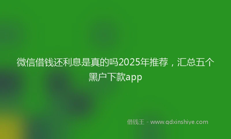 微信借钱还利息是真的吗2025年推荐，汇总五个黑户下款app