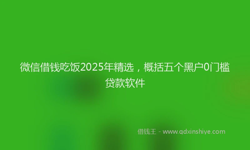 微信借钱吃饭2025年精选，概括五个黑户0门槛贷款软件