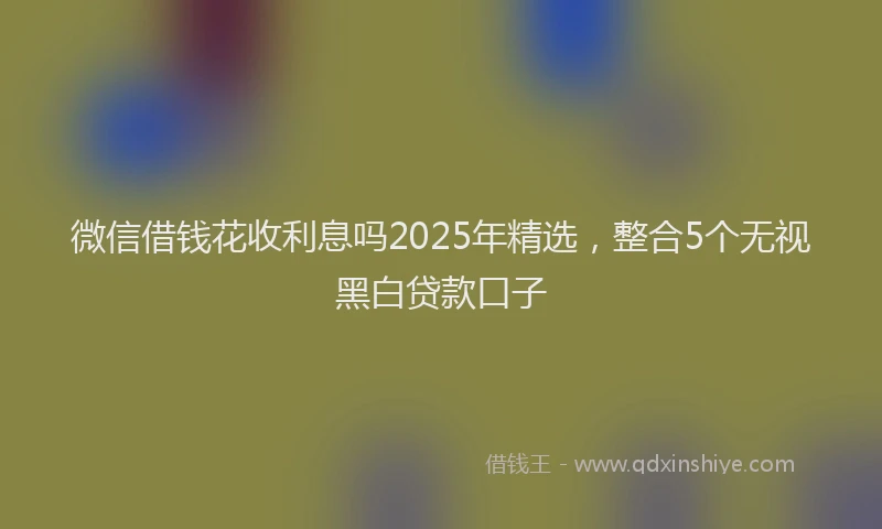 微信借钱花收利息吗2025年精选，整合5个无视黑白贷款口子
