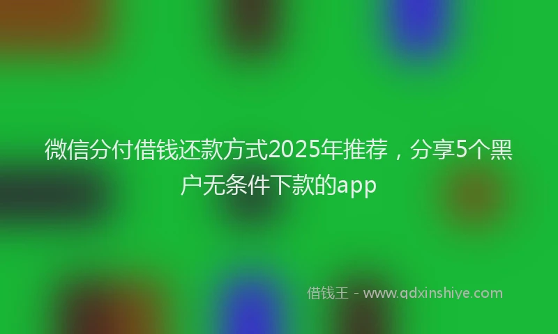 微信分付借钱还款方式2025年推荐，分享5个黑户无条件下款的app