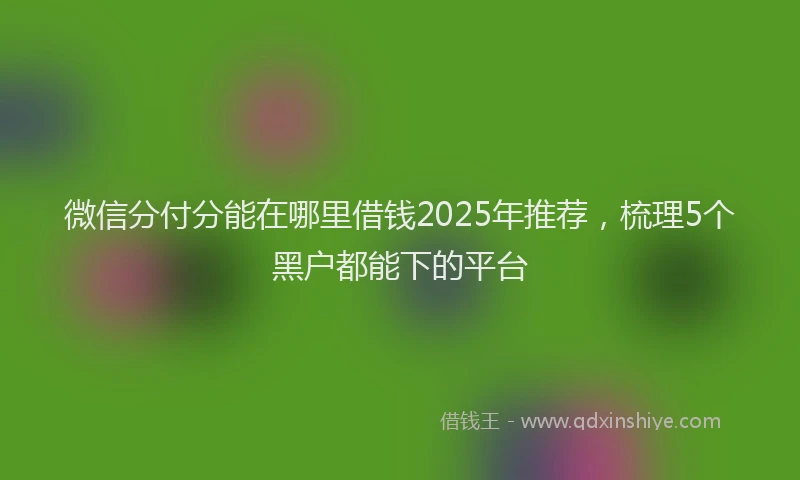 微信分付分能在哪里借钱2025年推荐，梳理5个黑户都能下的平台