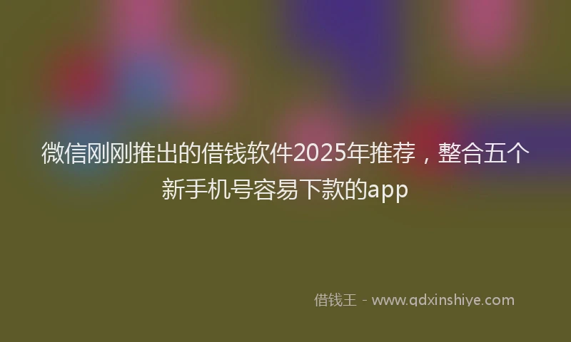 微信刚刚推出的借钱软件2025年推荐，整合五个新手机号容易下款的app