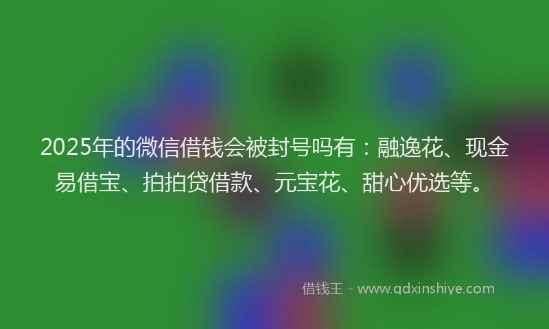 2025年的微信借钱会被封号吗有：融逸花、现金易借宝、拍拍贷借款、元宝花、甜心优选等。