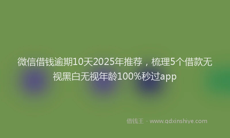 微信借钱逾期10天2025年推荐，梳理5个借款无视黑白无视年龄100%秒过app