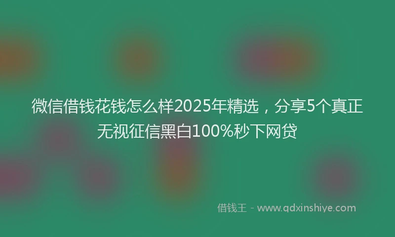微信借钱花钱怎么样2025年精选，分享5个真正无视征信黑白100%秒下网贷