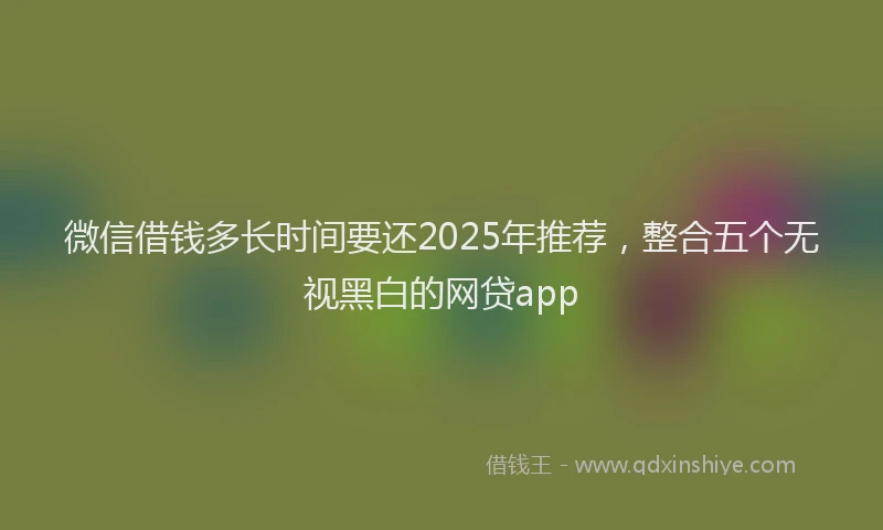 微信借钱多长时间要还2025年推荐，整合五个无视黑白的网贷app