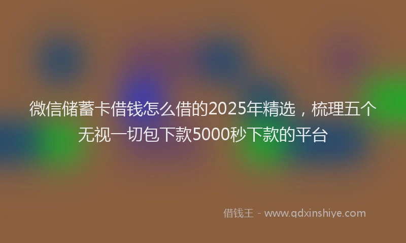 微信储蓄卡借钱怎么借的2025年精选，梳理五个无视一切包下款5000秒下款的平台