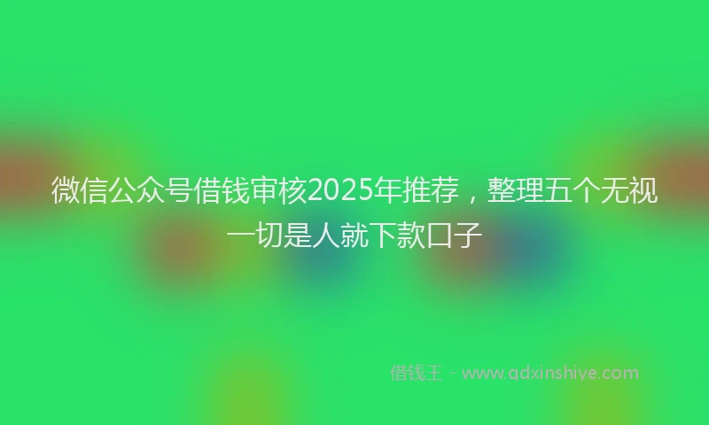 微信公众号借钱审核2025年推荐，整理五个无视一切是人就下款口子