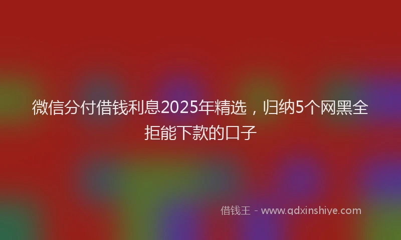 微信分付借钱利息2025年精选，归纳5个网黑全拒能下款的口子
