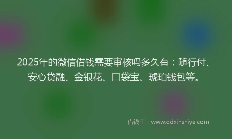 2025年的微信借钱需要审核吗多久有：随行付、安心贷融、金银花、口袋宝、琥珀钱包等。
