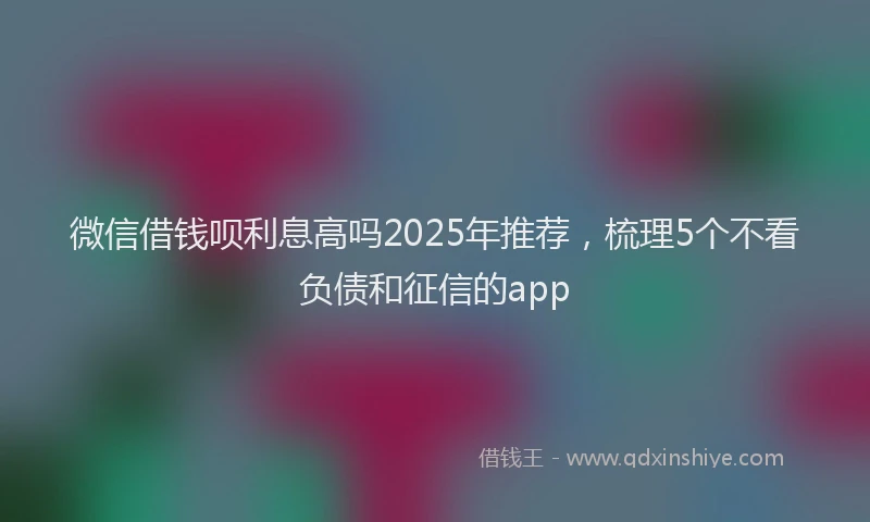 微信借钱呗利息高吗2025年推荐，梳理5个不看负债和征信的app