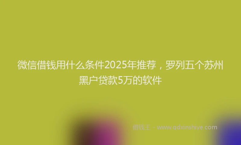 微信借钱用什么条件2025年推荐，罗列五个苏州黑户贷款5万的软件