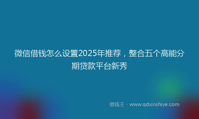 微信借钱怎么设置2025年推荐，整合五个高能分期贷款平台新秀