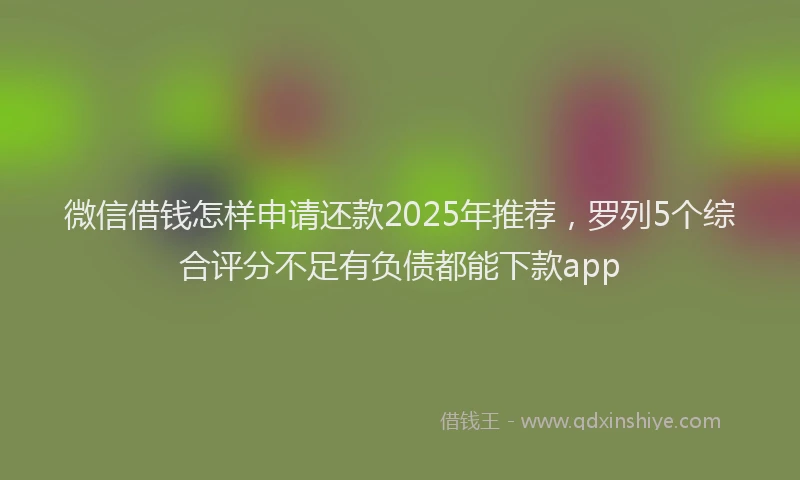 微信借钱怎样申请还款2025年推荐，罗列5个综合评分不足有负债都能下款app