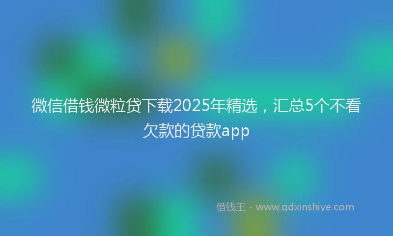 微信借钱微粒贷下载2025年精选，汇总5个不看欠款的贷款app
