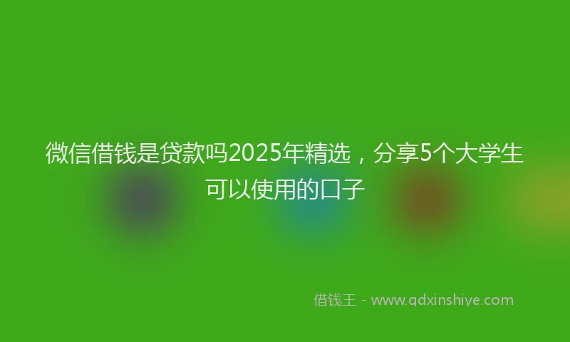 微信借钱是贷款吗2025年精选，分享5个大学生可以使用的口子