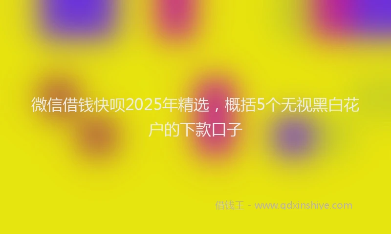 微信借钱快呗2025年精选，概括5个无视黑白花户的下款口子