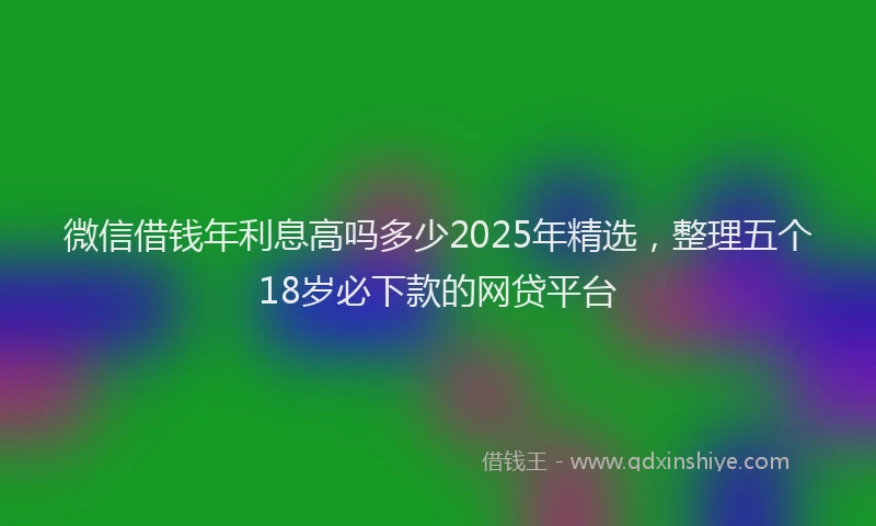 微信借钱年利息高吗多少2025年精选，整理五个18岁必下款的网贷平台
