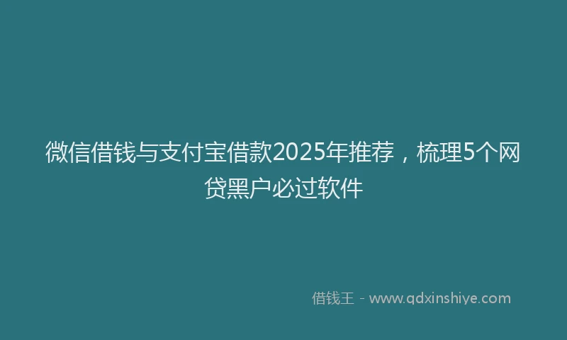 微信借钱与支付宝借款2025年推荐，梳理5个网贷黑户必过软件