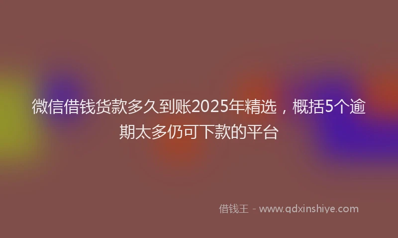 微信借钱货款多久到账2025年精选，概括5个逾期太多仍可下款的平台