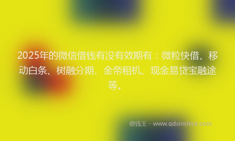 2025年的微信借钱有没有效期有：微粒快借、移动白条、树融分期、金帝租机、现金易贷宝融途等。