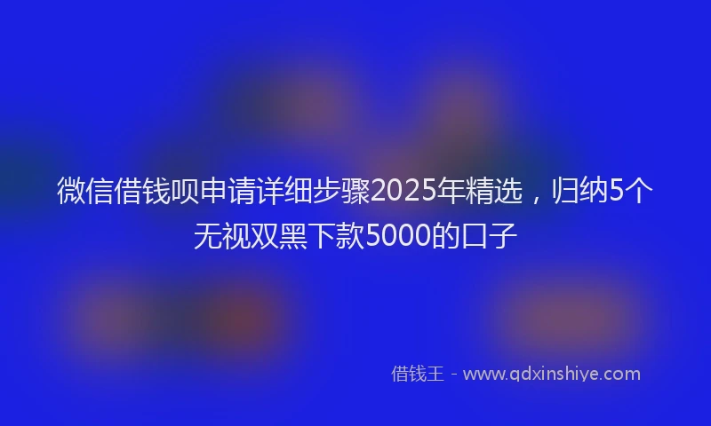 微信借钱呗申请详细步骤2025年精选，归纳5个无视双黑下款5000的口子