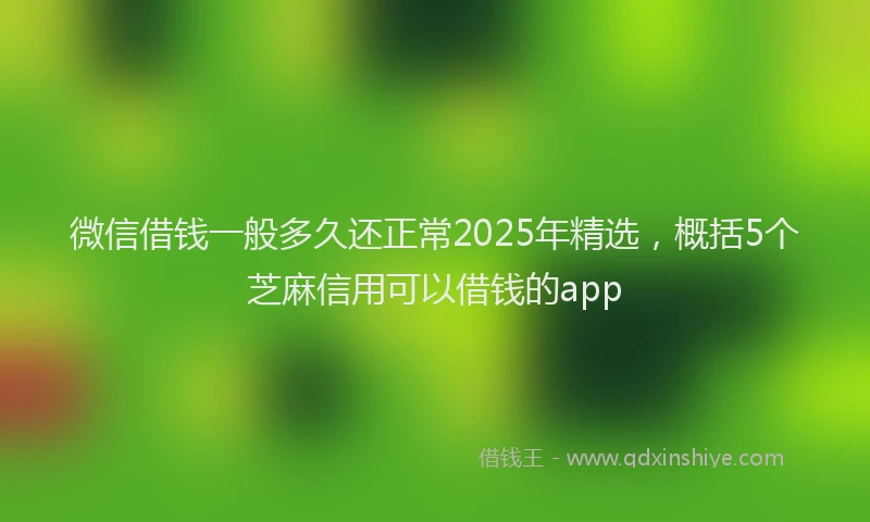 微信借钱一般多久还正常2025年精选，概括5个芝麻信用可以借钱的app