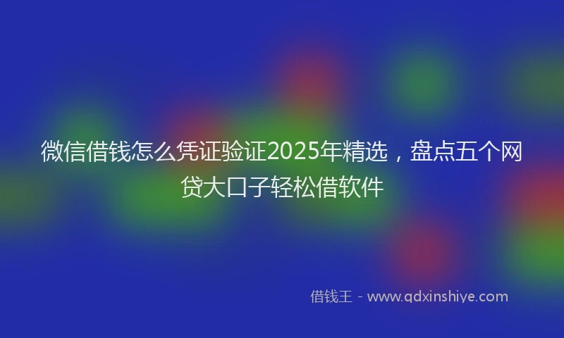 微信借钱怎么凭证验证2025年精选，盘点五个网贷大口子轻松借软件