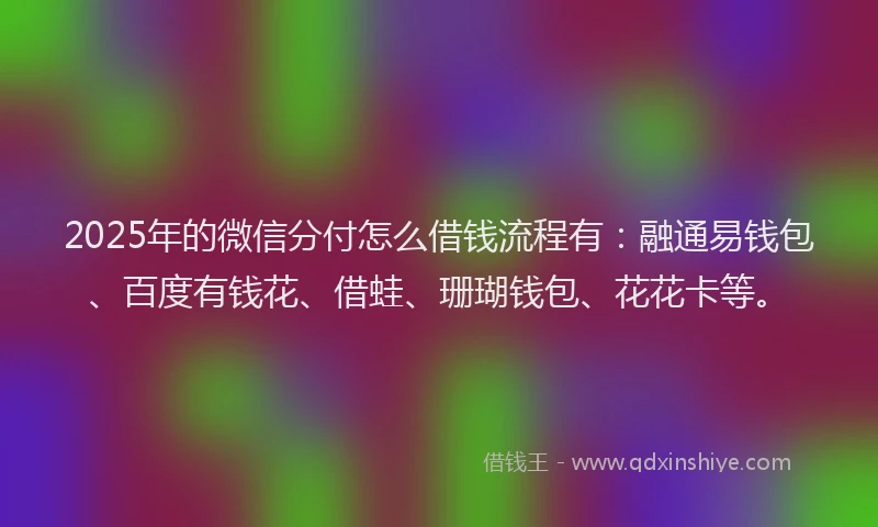 2025年的微信分付怎么借钱流程有：融通易钱包、百度有钱花、借蛙、珊瑚钱包、花花卡等。