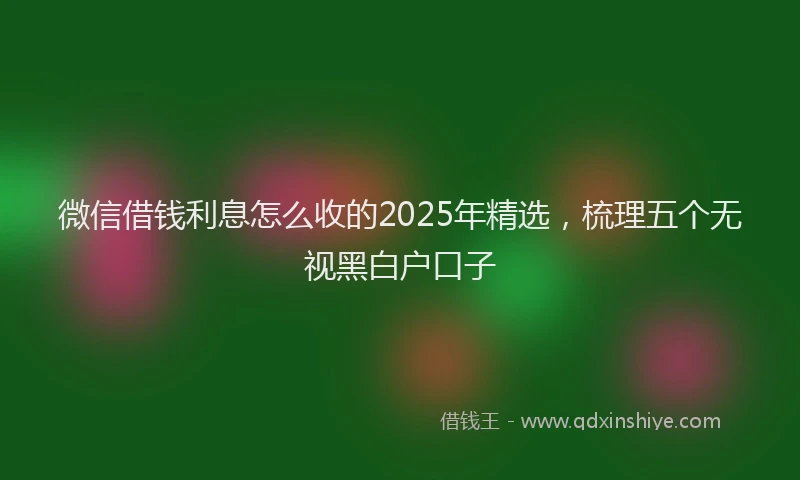 微信借钱利息怎么收的2025年精选，梳理五个无视黑白户口子