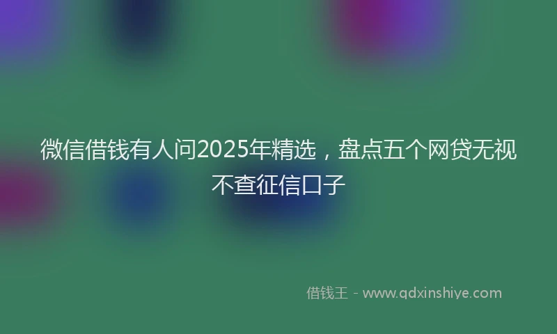 微信借钱有人问2025年精选，盘点五个网贷无视不查征信口子