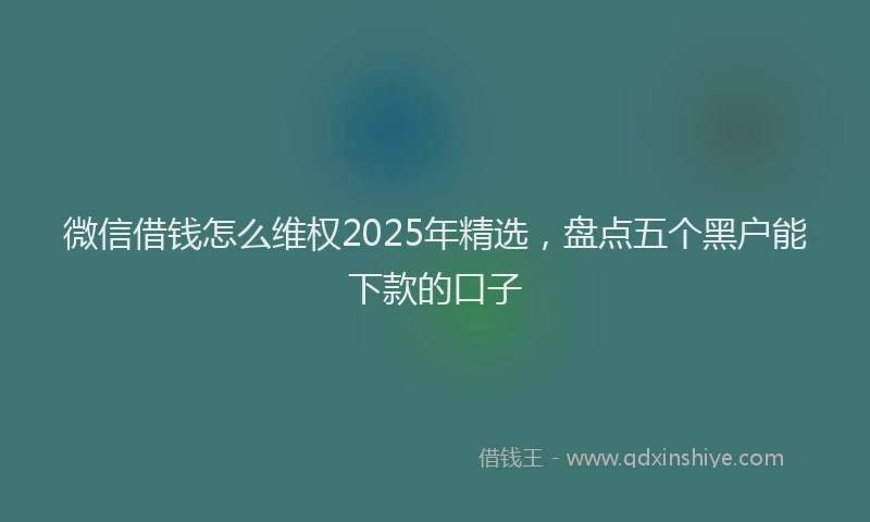 微信借钱怎么维权2025年精选，盘点五个黑户能下款的口子