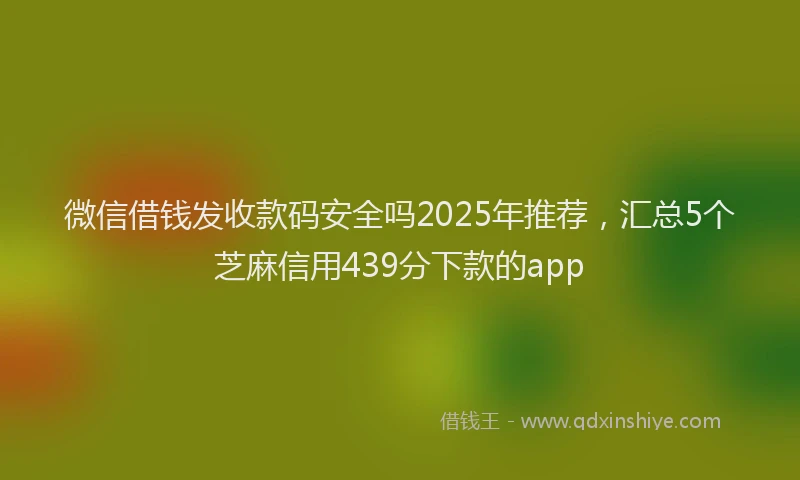 微信借钱发收款码安全吗2025年推荐，汇总5个芝麻信用439分下款的app