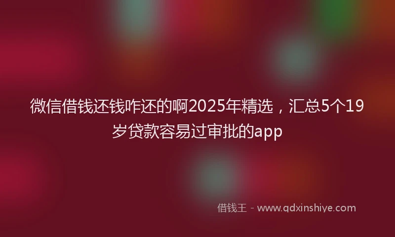 微信借钱还钱咋还的啊2025年精选，汇总5个19岁贷款容易过审批的app