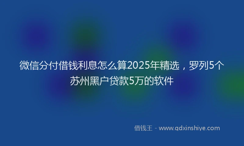 微信分付借钱利息怎么算2025年精选，罗列5个苏州黑户贷款5万的软件